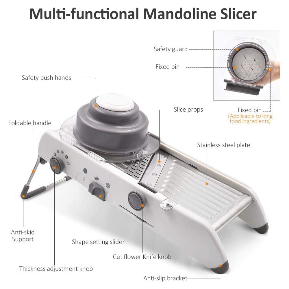 BowLift | Professional Mandoline Vegetable Slicer – Adjustable 304 Stainless Steel Blades for Precision Cutting
