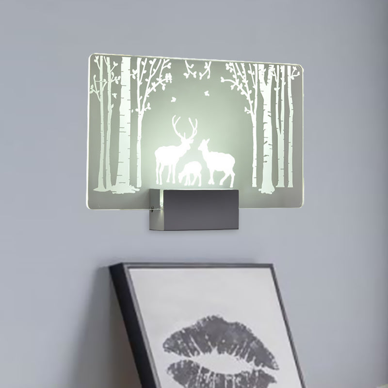 BowLift | Artistry LED Wall Light Clear Coconut Tree/Moose Wall Mount Wall Lamp with Aluminum Shade for Bedroom