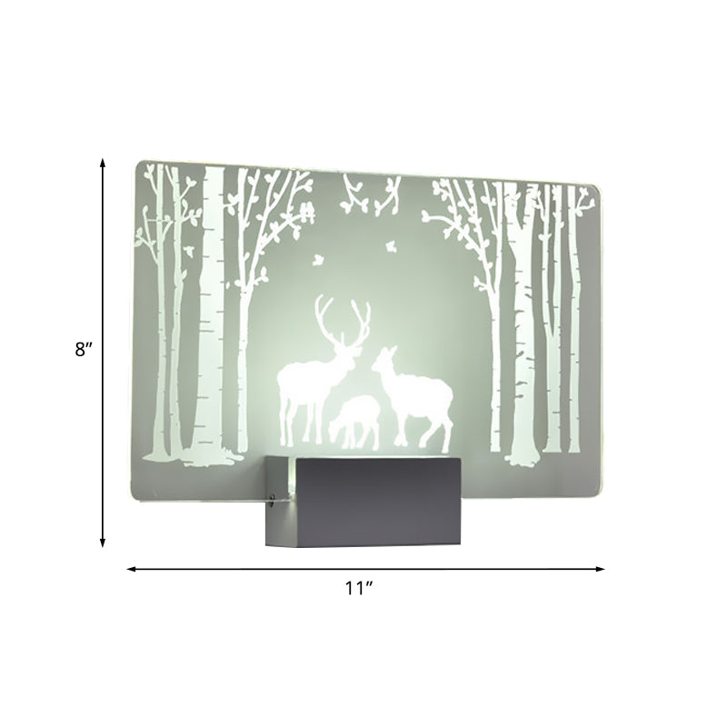 BowLift | Artistry LED Wall Light Clear Coconut Tree/Moose Wall Mount Wall Lamp with Aluminum Shade for Bedroom