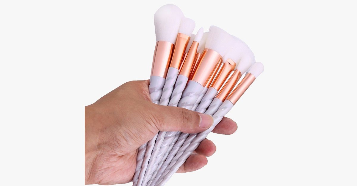 BowLift | Professional 10-piece Unicorn Brush Set – Add colors and loads of bling to your make-up set