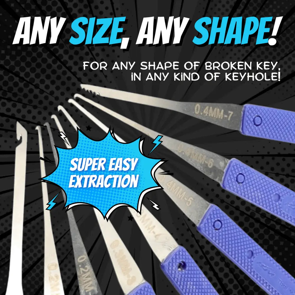 BowLift | 12-piece Key Removal Tool Set – for removing broken keys from locks!