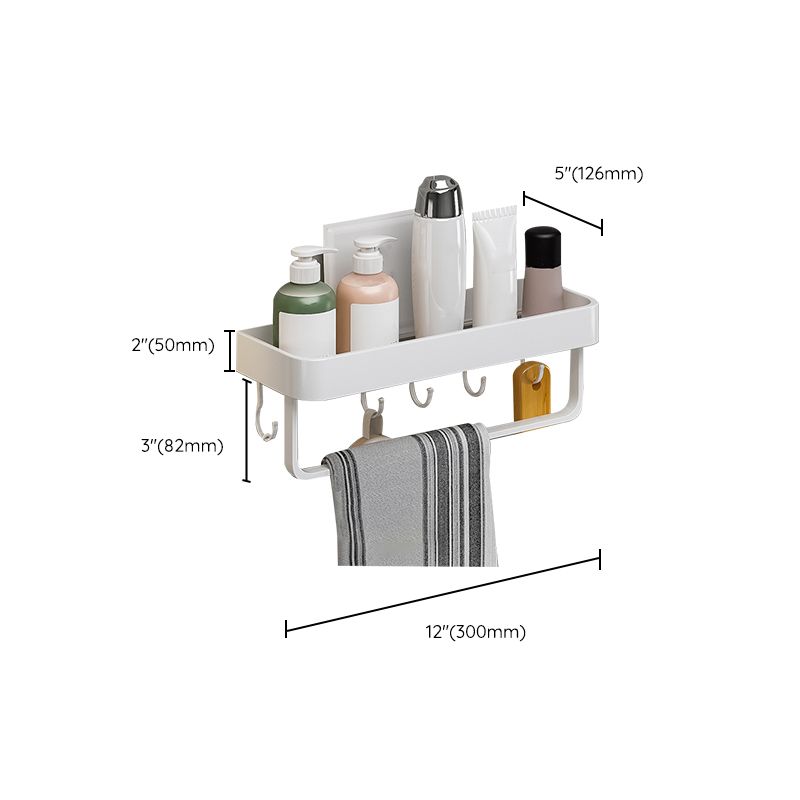 BowLift | Contemporary Bathroom Accessory Set Metal Bath Shelf in White