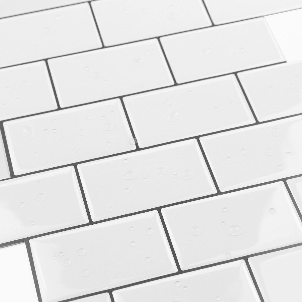 BowLift | 12"x 12" Resin Mosaic Tiles Square Self-Adhesive Tiles for Backsplash & Wall Tile