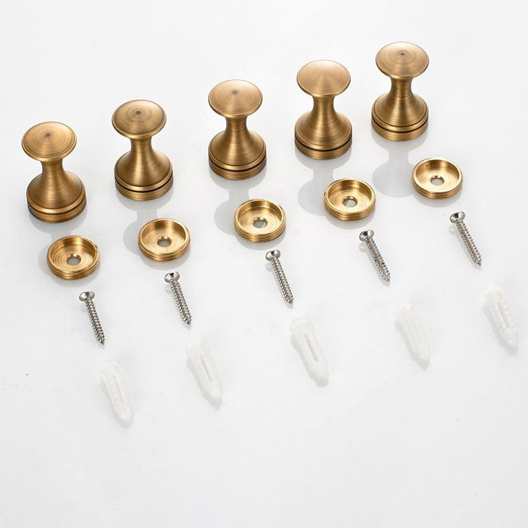 BowLift | 5-piece traditional bathroom accessory set brushed brass bathrobe hooks
