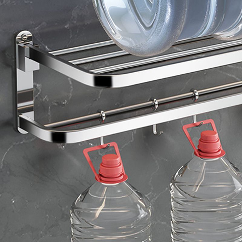 BowLift | Polished Chrome Modern Bathroom Accessory Set in Stainless Steel with Bath Shelf/Towel Bar