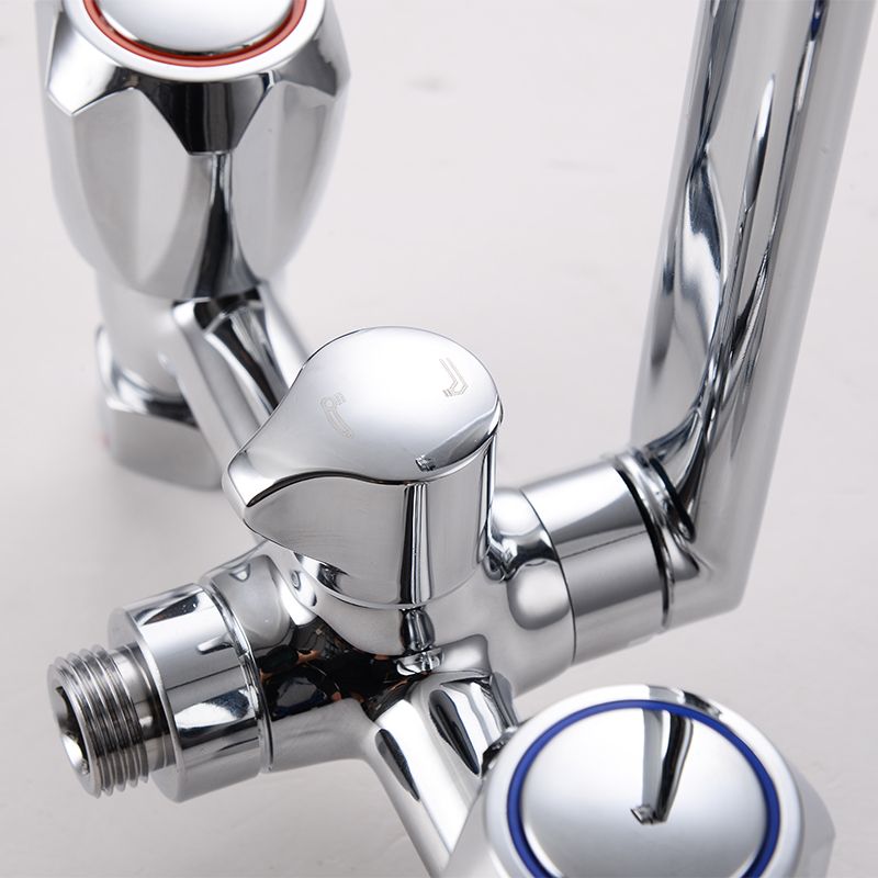 BowLift | Contemporary Bathtub Faucet Trim Chrome Wall-Mounted Swivel Spout with Hand Shower