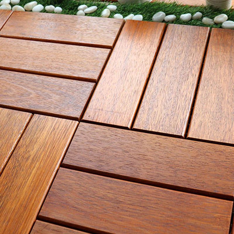 BowLift | Classic wooden deck tiles connecting composite patio tiles