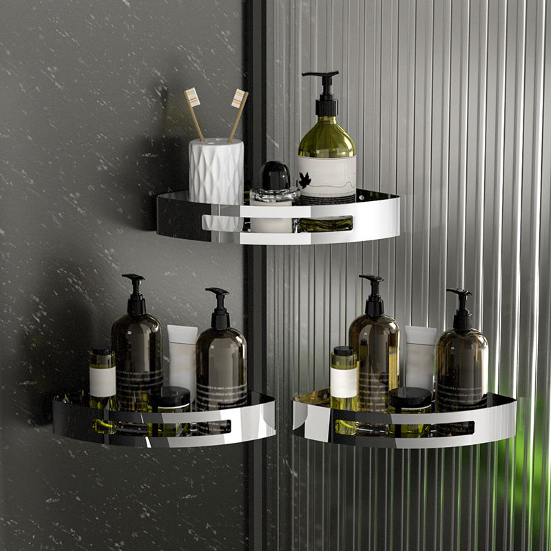 BowLift | Polished Chrome Modern Bathroom Accessories Set Stainless Steel Triangular Shower Shelf