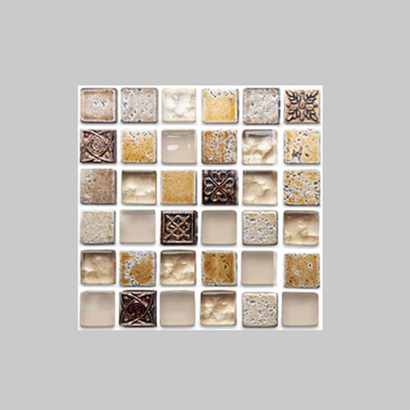 BowLift | Plastic Self-Adhesive Tiles Mosaic Tiles Grid Square Waterproof Self-Adhesive Tile Pack of 10