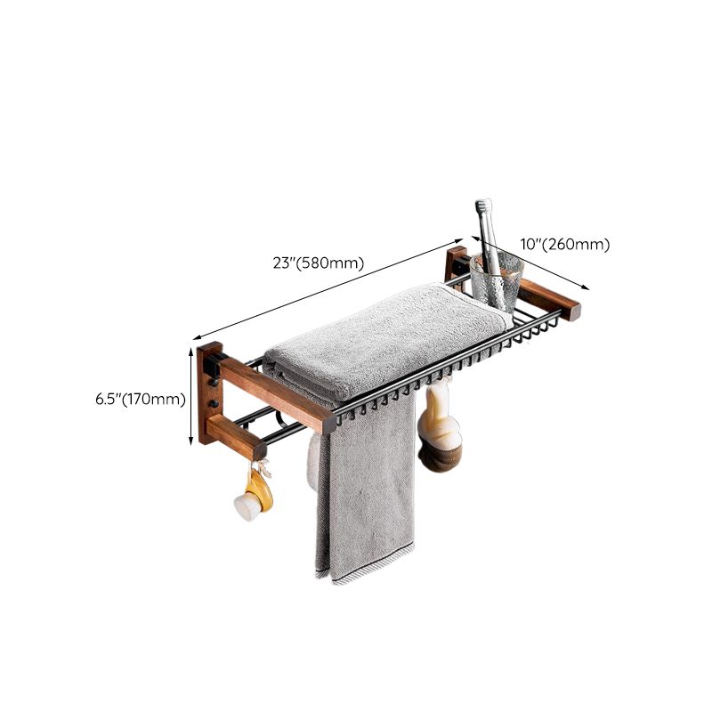 BowLift | Wood & Aluminum Bathroom Set Brown Bathroom Accessory Set