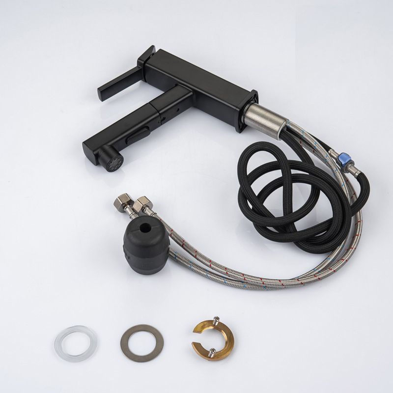 BowLift | Contemporary Vessel Sink Faucet Copper Single Handle Low Arc Pull Down Vessel Faucet