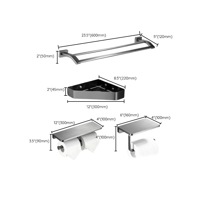BowLift | Matte Gray Bathroom Set Metal Bathroom Accessories Hardware Set