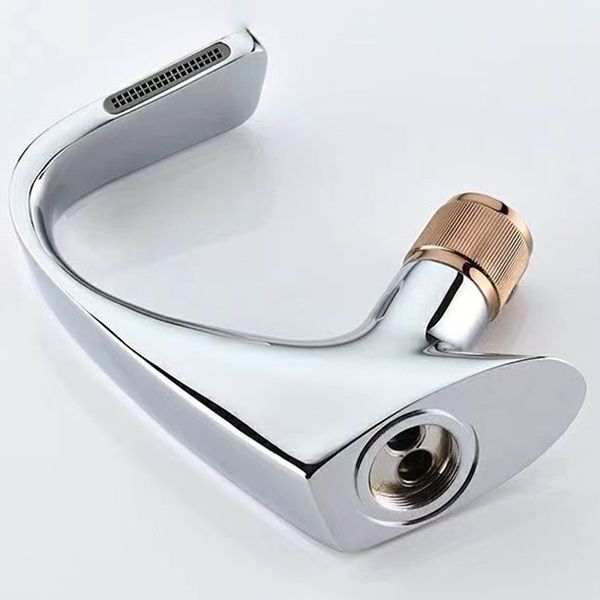 BowLift | Button Handle Faucet Contemporary Style Faucet with Waterfall Spout