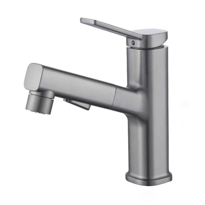 BowLift | Modern bathroom sink faucet with brass lever handles and swivel spout