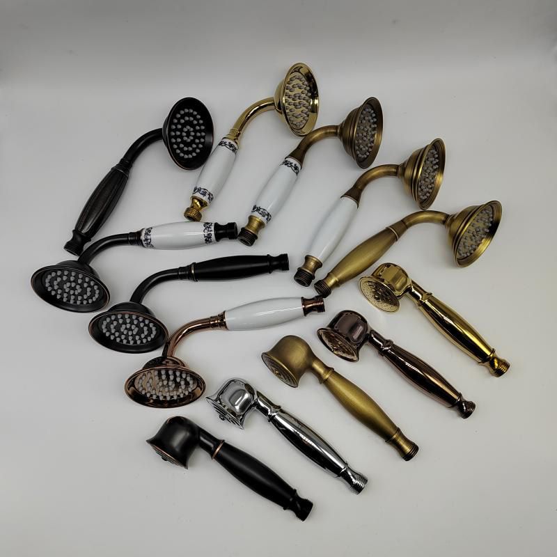 BowLift | Traditional Handheld Shower Head with Hose Polished Brass Wall Mounted Shower Head