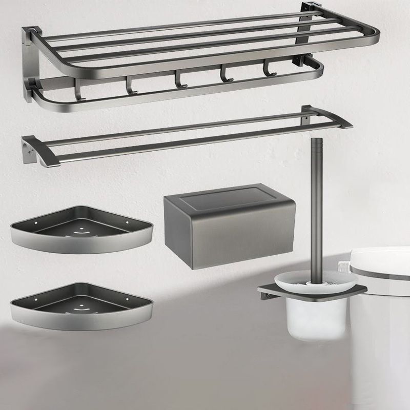 BowLift | Contemporary Metal 6-piece Bathroom Accessory Set with Bathroom Shelf