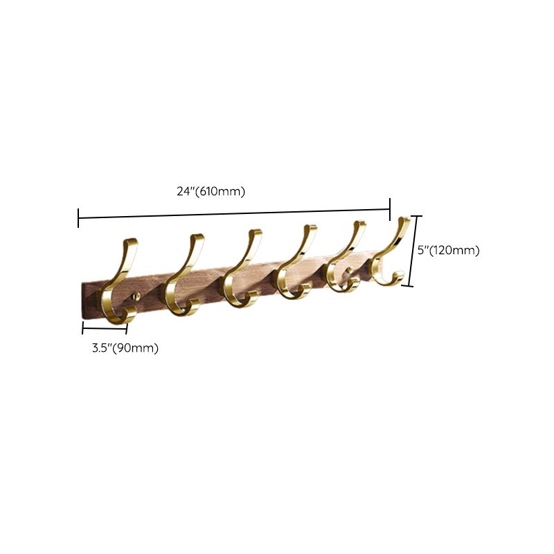 BowLift | Polished Brass Bathroom Hardware Set Metal & Wood Bathroom Set with Bath Shelf/Towel Bar