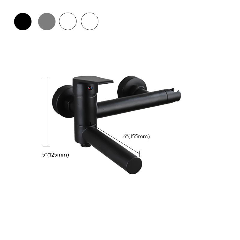 BowLift | Lever Handle Bathtub Faucet Wall Mount Shower Hose Swivel Spout Bathtub Filling with Hand Shower