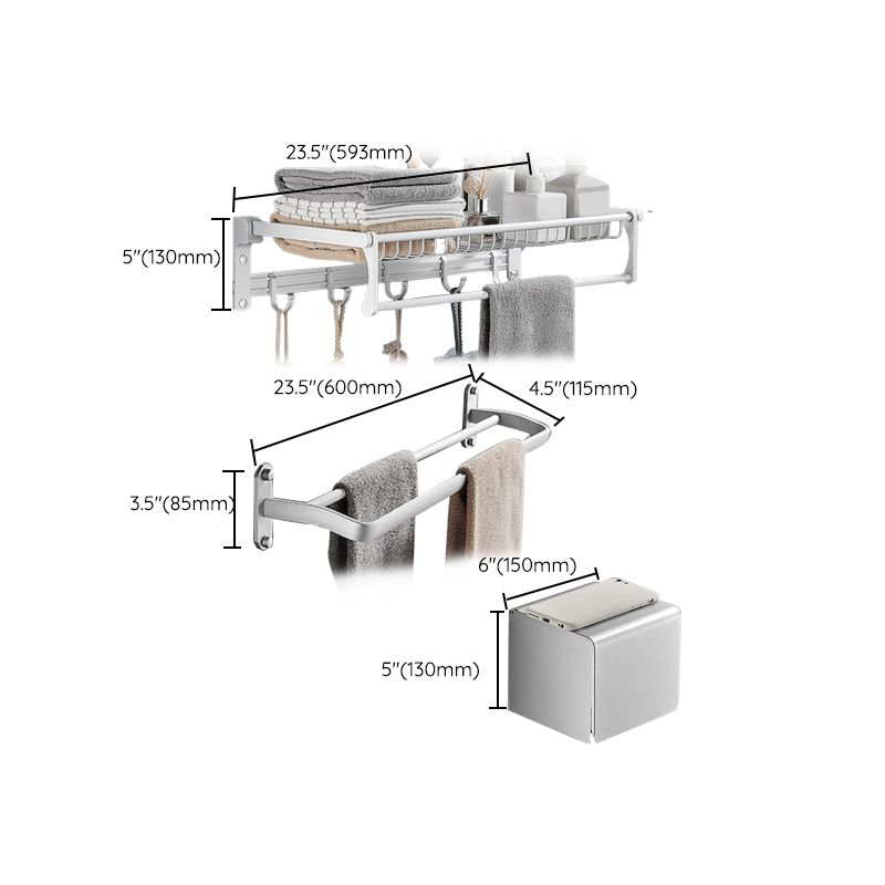 BowLift | Silver Bathroom Set Modern Rust Protection Bathroom Accessories Single or as a Set