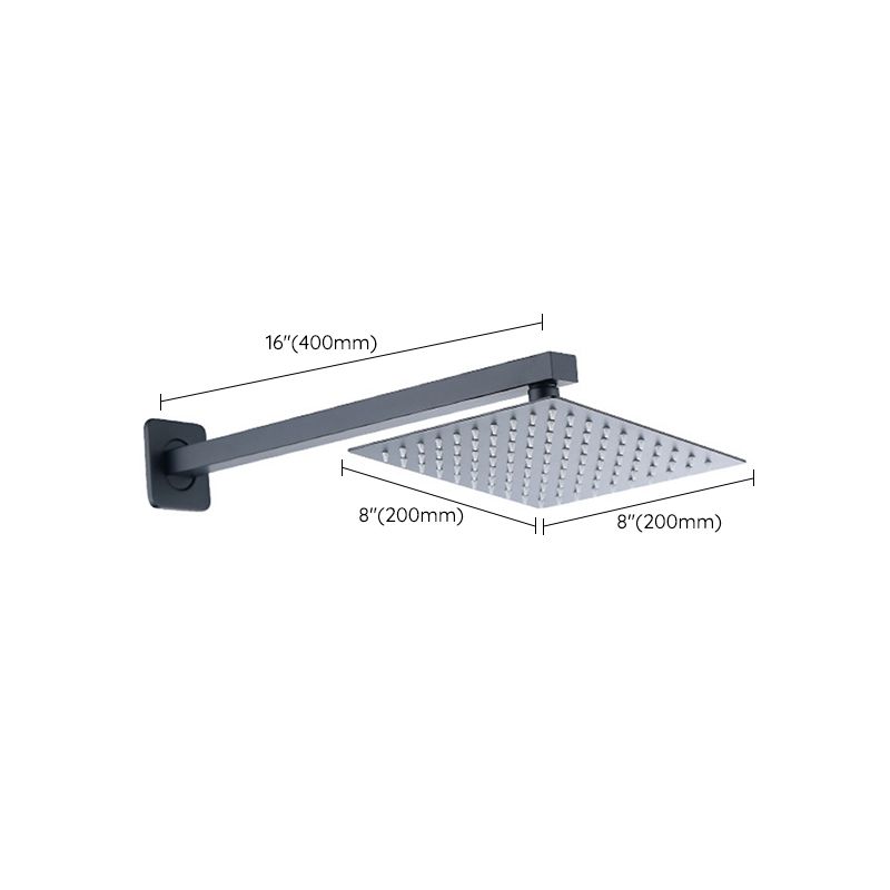 BowLift | Black Square Fixed Shower Head Modern Style Wall Mounted Shower Head