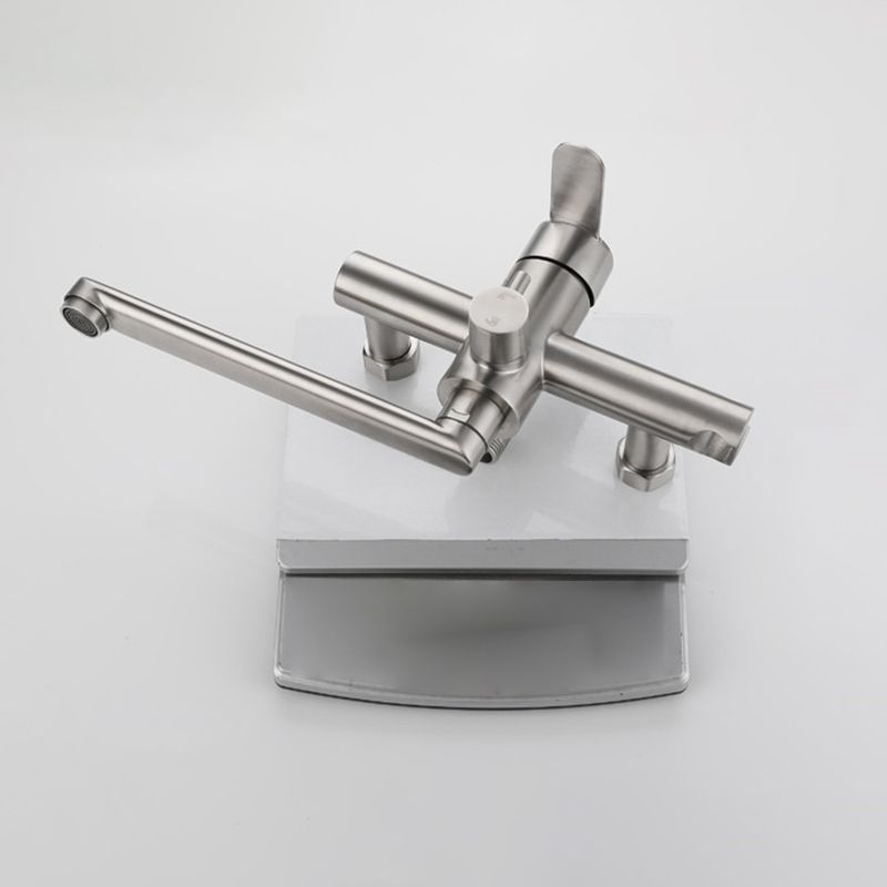 BowLift | Wall-mounted metal bathtub filling low arch swivel bathtub mixer