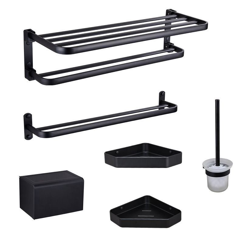 BowLift | Modern Bathroom Accessory Set Matte Black/Grey Bathroom Shelf/Towel Holder & Paper Holder