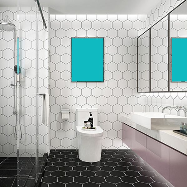 BowLift | Bathroom Wall Floor Tile Waterproof Geometric Pattern Floor Wallpaper