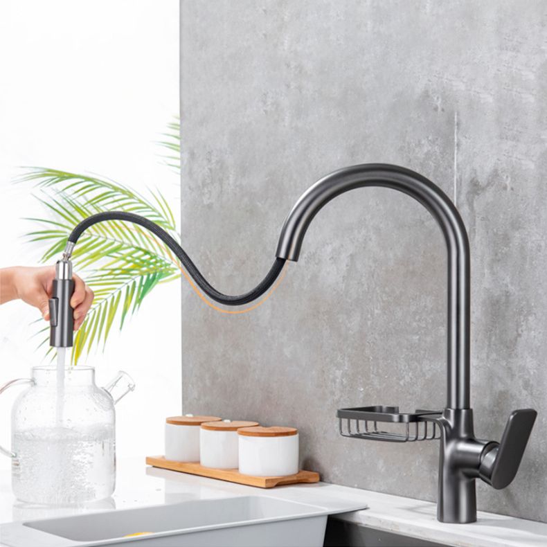 BowLift | Goose Neck Kitchen Sink Faucet Three-Way with Pull-Down Spray Head