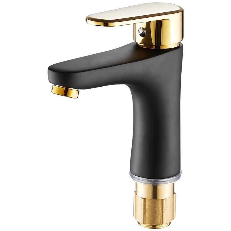 BowLift | Black-Gold Vessel Sink Faucet Lever Handle Low Arc Vessel Faucet