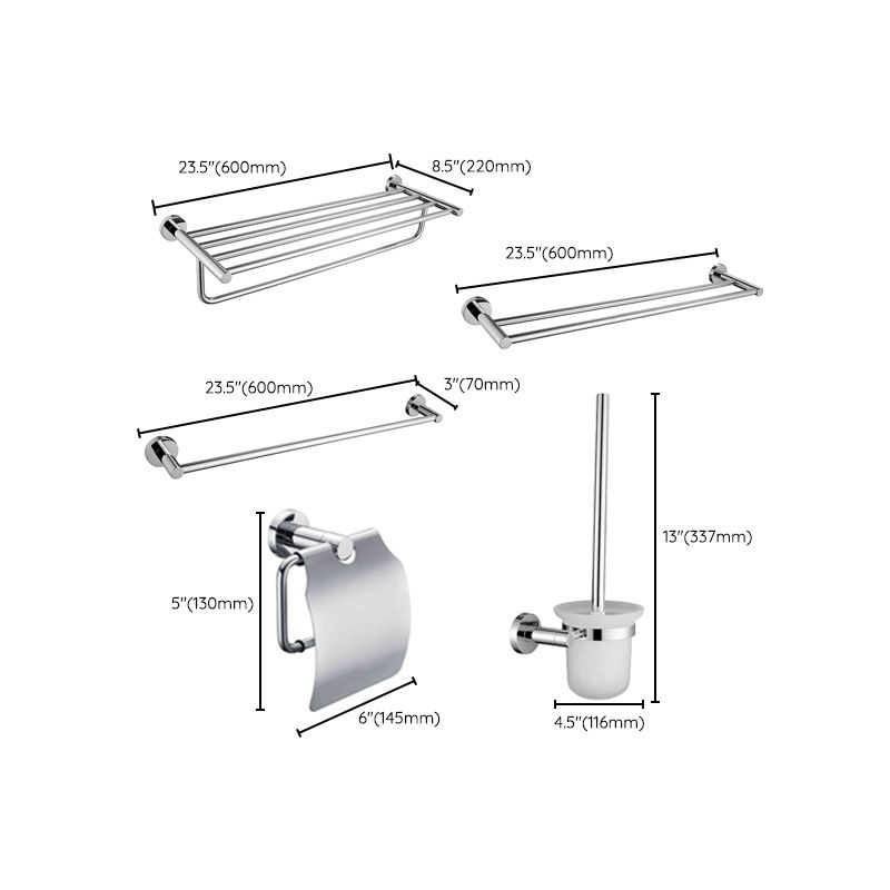 BowLift | Polished Chrome Modern Bathroom Accessories Set with Towel Bar/Paper Holder