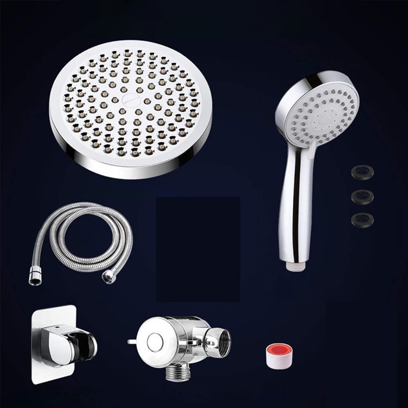 BowLift | Silver Dual Showerhead with Hose Modern Style Wall Mounted Showerhead