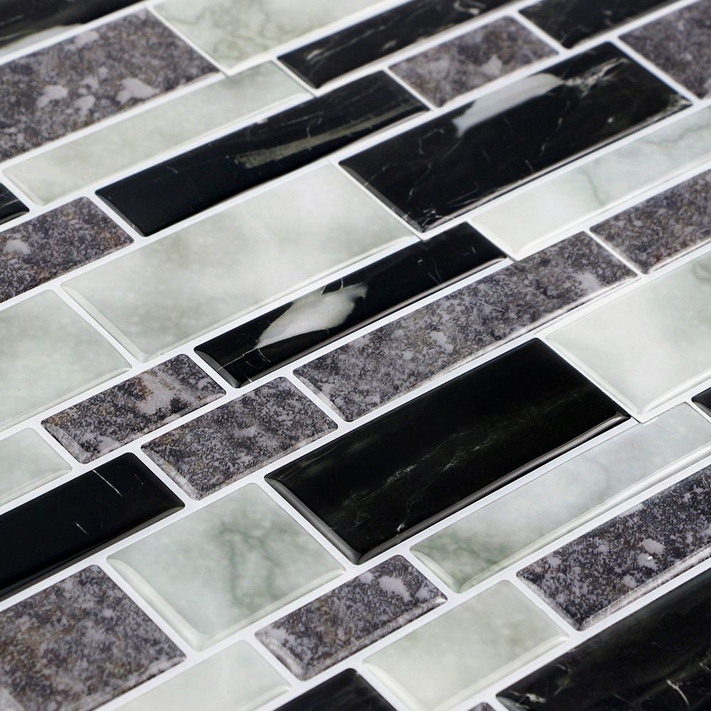 BowLift | 12"x 12" Resin Mosaic Tiles Square Self-adhesive Tiles for Backsplash & Wall Tile