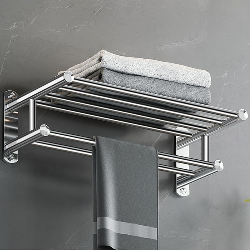 BowLift | Polished Chrome Modern Bathroom Accessory Set in Stainless Steel with Bath Shelf/Towel Bar