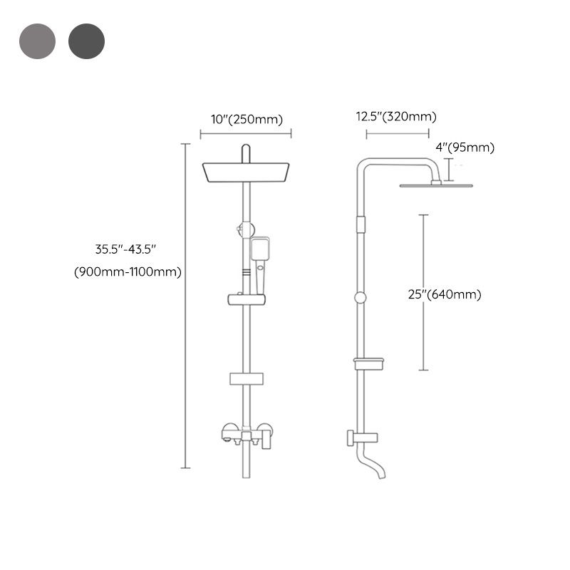 BowLift | Shower System Wall Mount Adjustable Spray Pattern Shower Arm Shower Set with Shower Hose