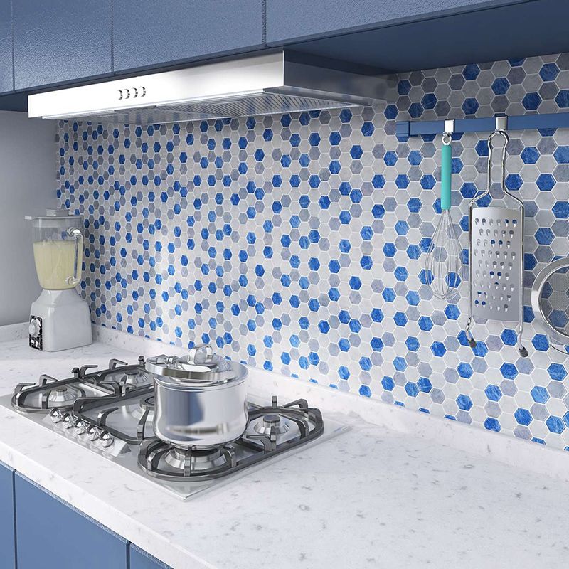 BowLift | Polygon Metal Peel and Stick Back Wall Tile PVC Peel and Stick Tile for the Kitchen