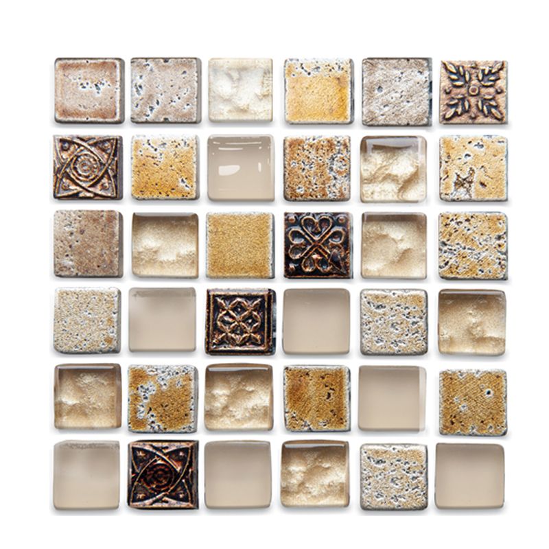 BowLift | Plastic Self-Adhesive Tiles Mosaic Tiles Grid Square Waterproof Self-Adhesive Tile Pack of 10