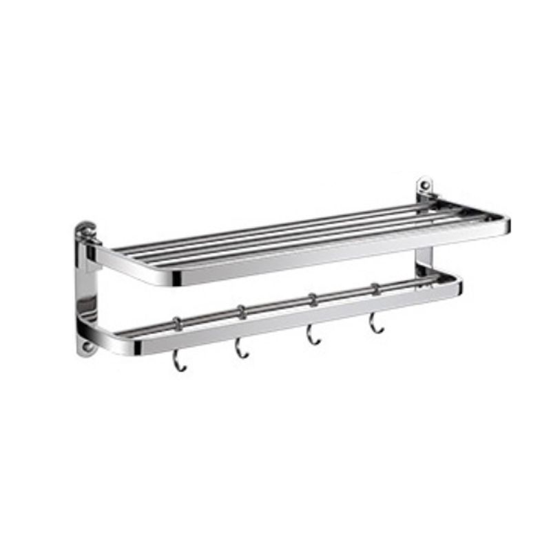 BowLift | Polished Chrome Modern Bathroom Accessory Set in Stainless Steel with Bath Shelf/Towel Bar