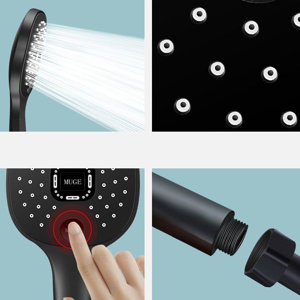 BowLift | Contemporary Handheld Supercharged Shower Head Square Metal Spray Head