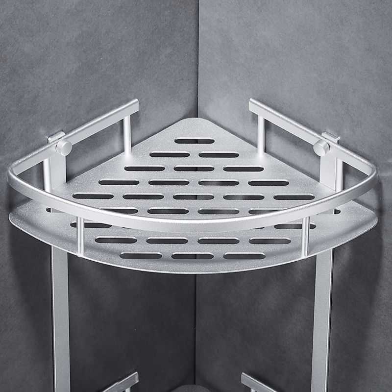 BowLift | Silver Modern Bathroom Accessory Set with Bath Shelf/Towel Rack & Bathrobe Hook