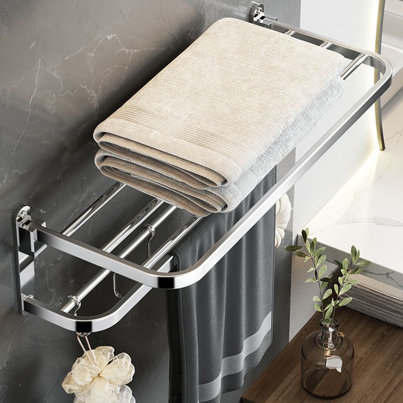BowLift | Polished Chrome Modern Bathroom Accessory Set in Stainless Steel with Bath Shelf/Towel Bar