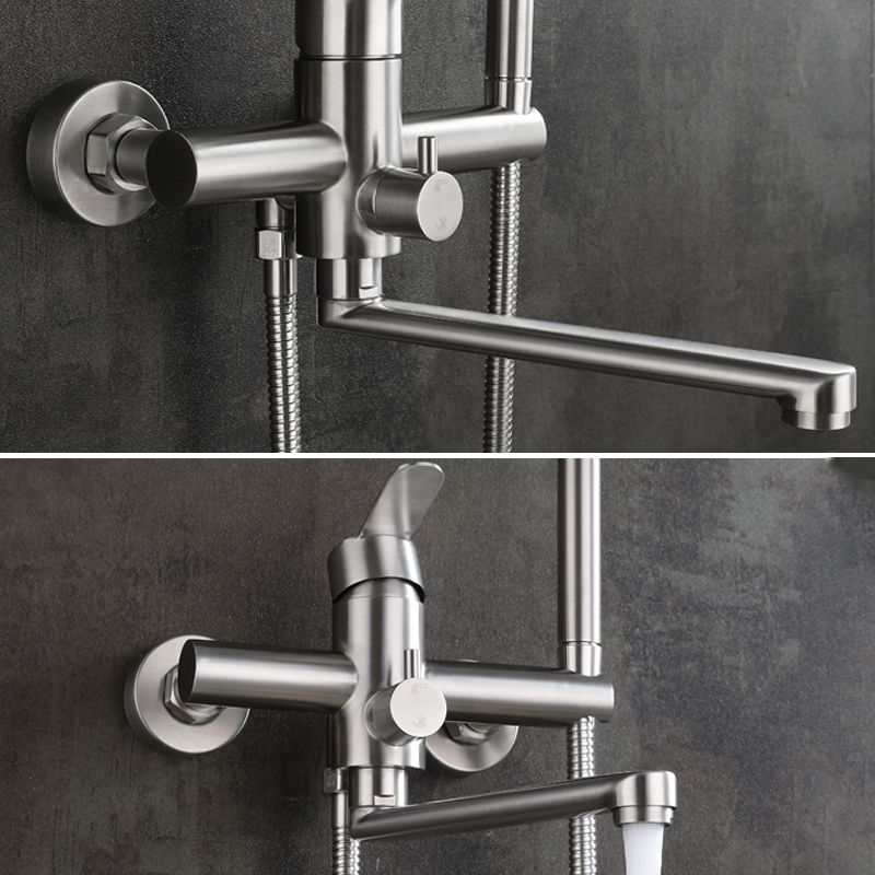 BowLift | Wall-mounted metal bathtub filling low arch swivel bathtub mixer