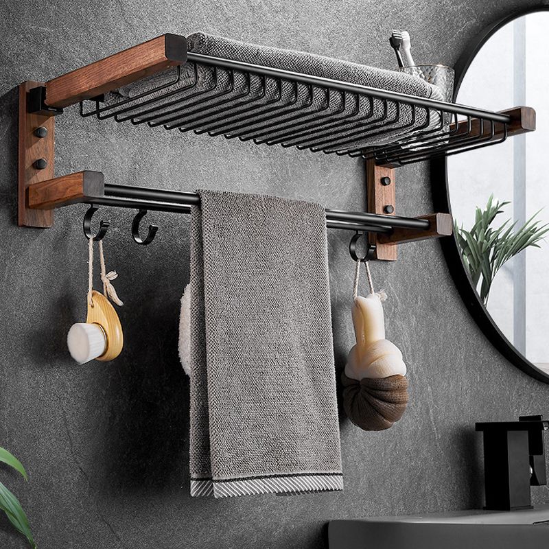 BowLift | Wood & Aluminum Bathroom Set Brown Bathroom Accessory Set