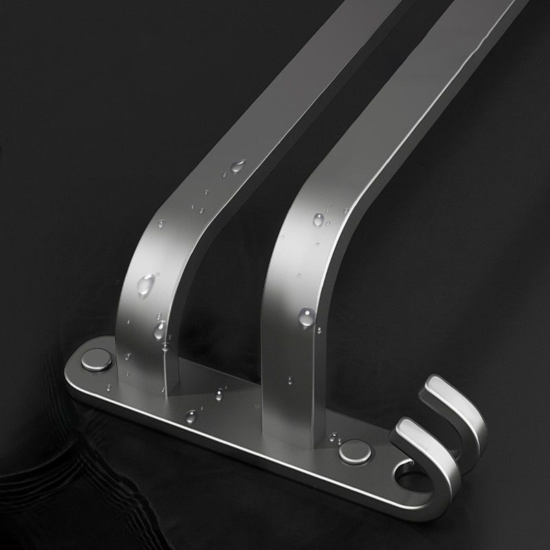 BowLift | 2-piece modern bathroom accessory set made of aluminum matte gray towel bar