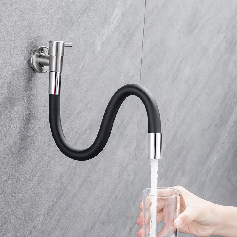 BowLift | Contemporary wall-mounted bathroom faucet with lever handles made of stainless steel
