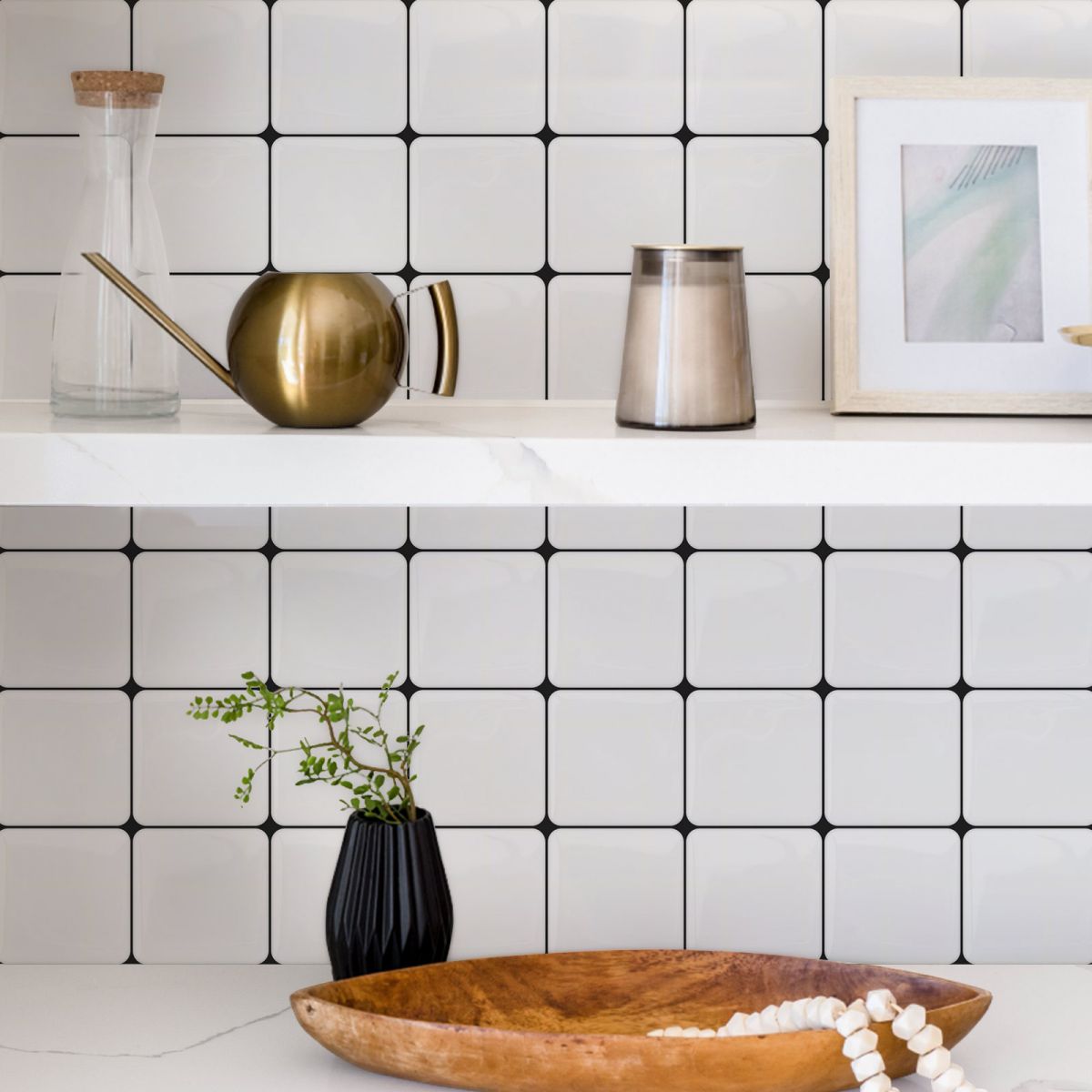 BowLift | Contemporary Wallpaper Mosaic Tile Peel & Stick Tile for Kitchen and Bath