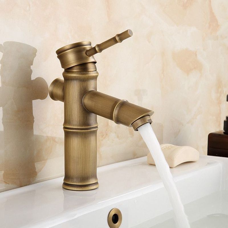 BowLift | Farmhouse Brass Bathroom Faucet With Lever Handle Single Hole Sink Faucet