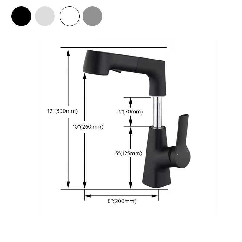 BowLift | Centered Sink Faucet Contemporary Pull-Out Faucet with Single Handle Operation