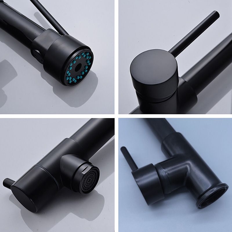 BowLift | Glam Basin Faucet Brass Lever Handles Spring Neck Three-Function Bathroom Sink Tap