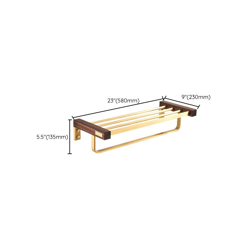 BowLift | Wood and Aluminum Bath Hardware Set Golden Bathroom Accessory Set