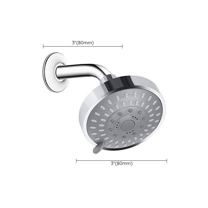 BowLift | Silver Round Fixed Shower Head Modern Style Wall Mount Shower Head